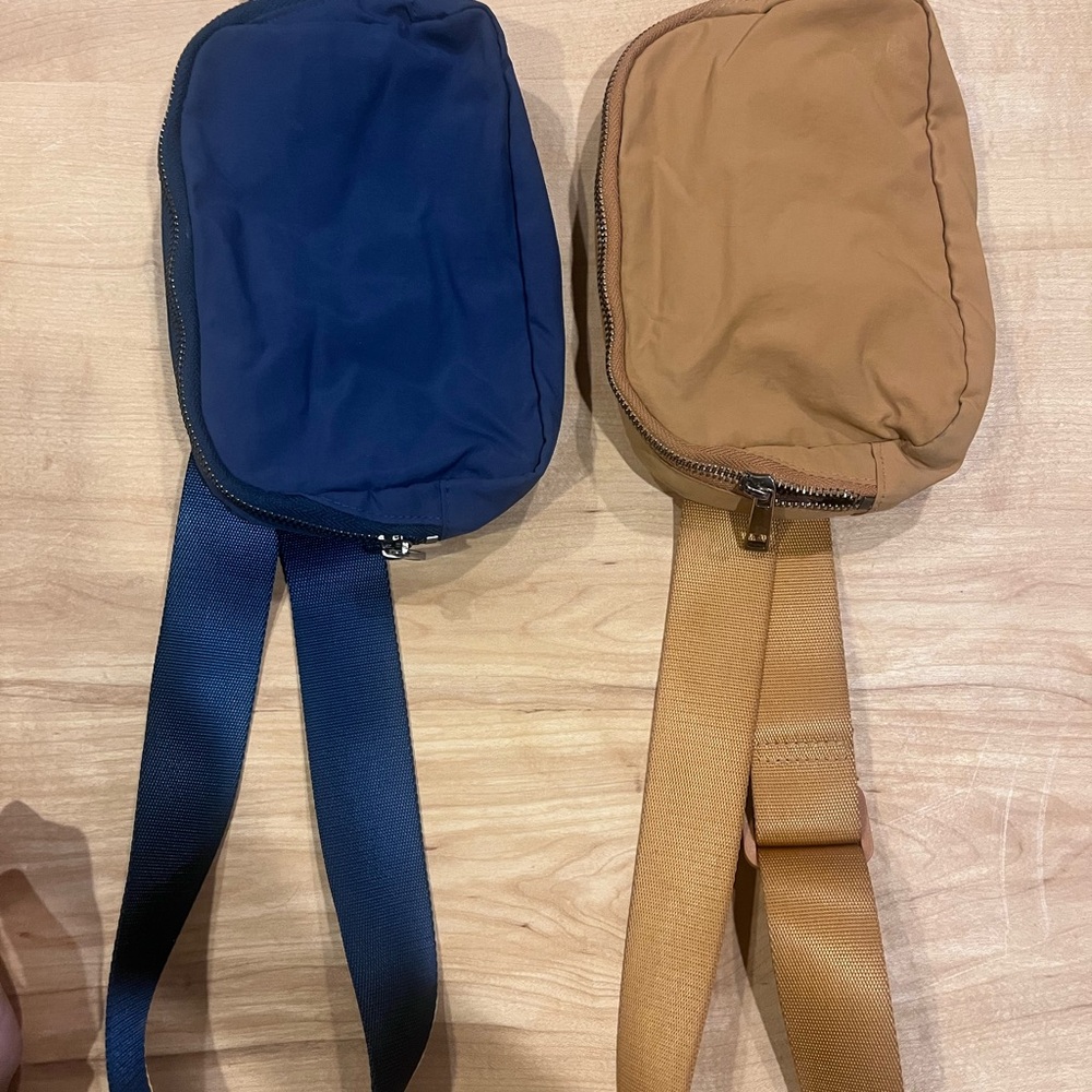 Paid of Blue and Burnt Orange Crossbody bags